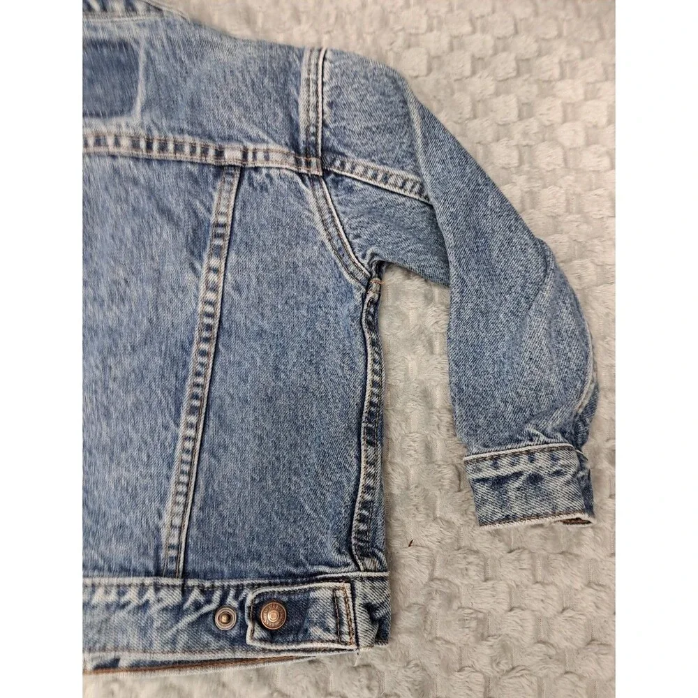 VTG 90s Little Levi's Denim Jean Jacket Sz 4T Toddler Pockets Snap Front Trucker